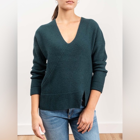 Brochu Walker small Aerin wool cashmere blend Off Shoulder ribbed Sweater - Picture 1 of 7